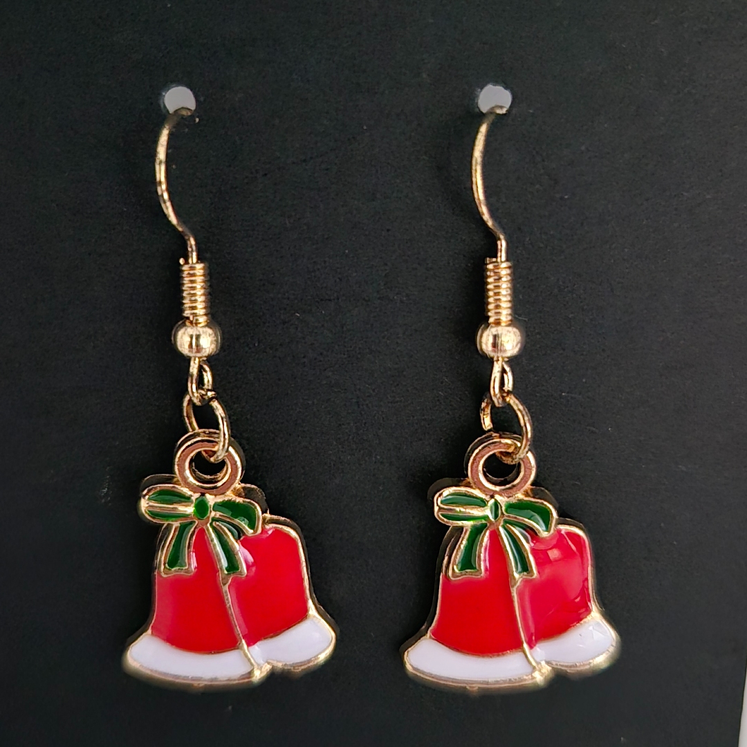 Rote Glocken mit grüner Schleife