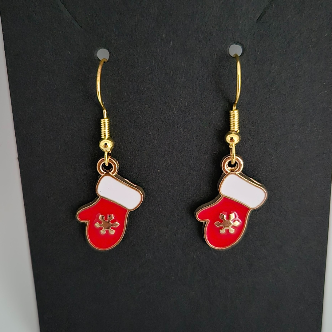 Handschuhe Rot mit Schneeflocke