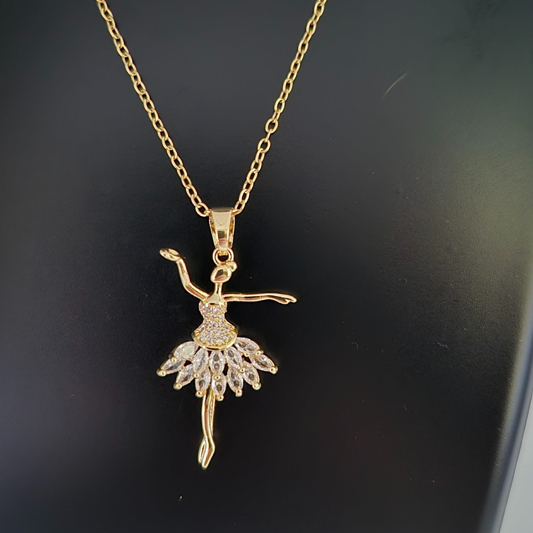 Ballerina vergoldet mit Steinchen