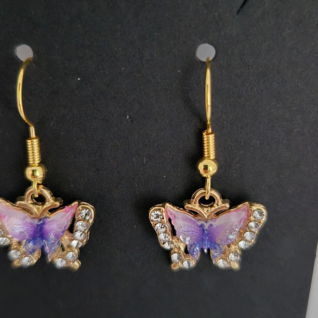 Schmetterling Pink-Lila mit Steinen