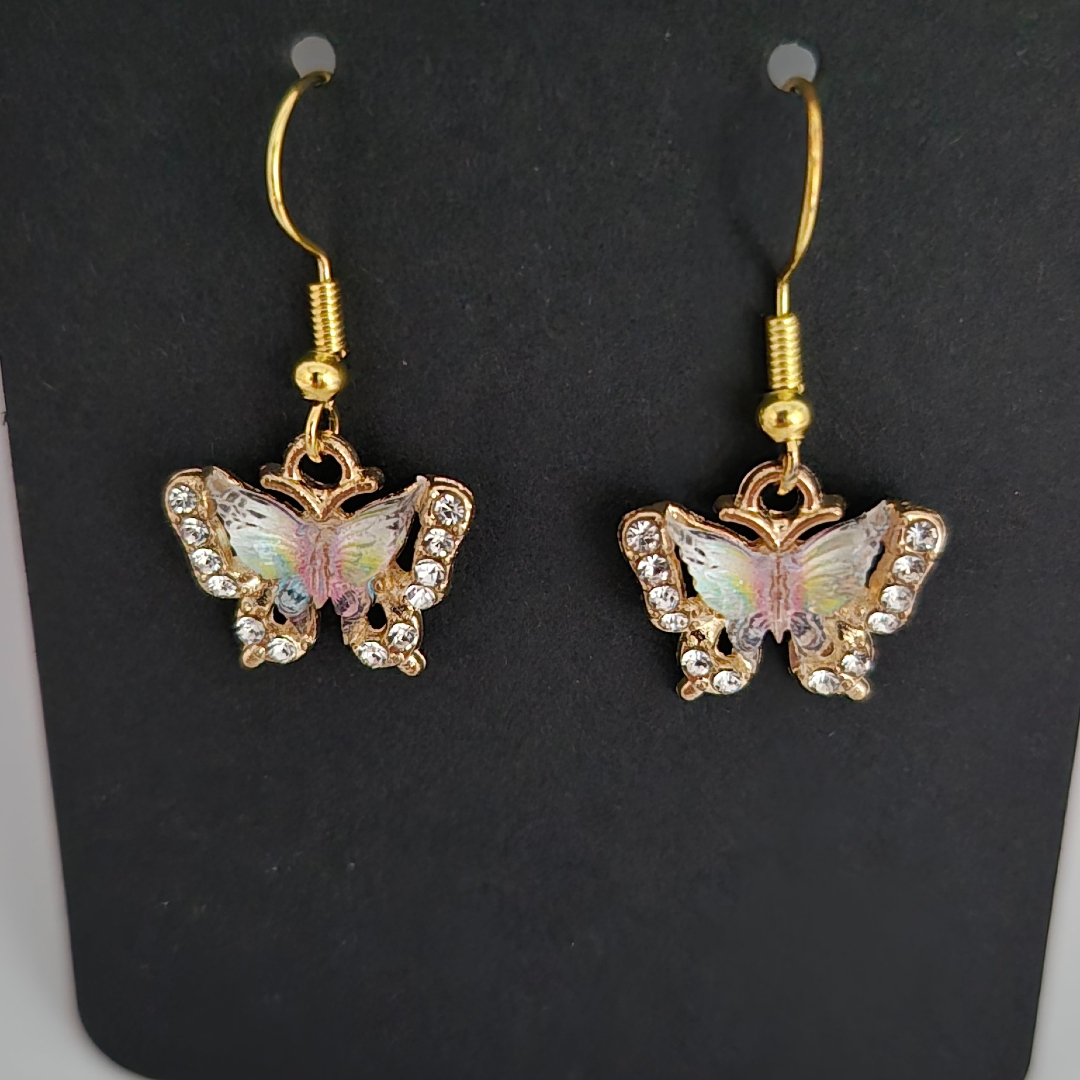 Schmetterling Rosa mit Steinen