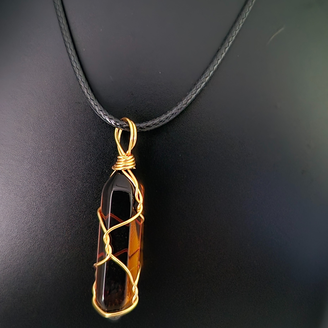 Kristall mit Draht Dunkelbraun