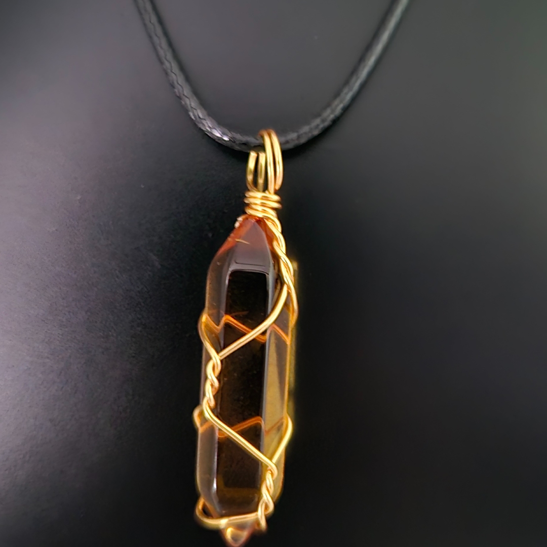 Kristall mit Draht Hellbraun