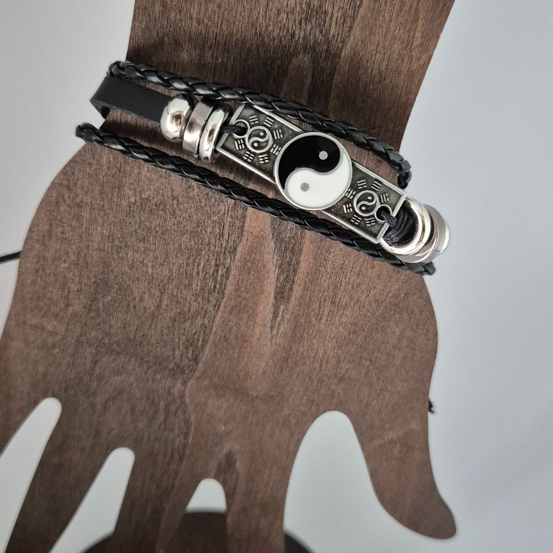 Lederarmband Yin & Yang