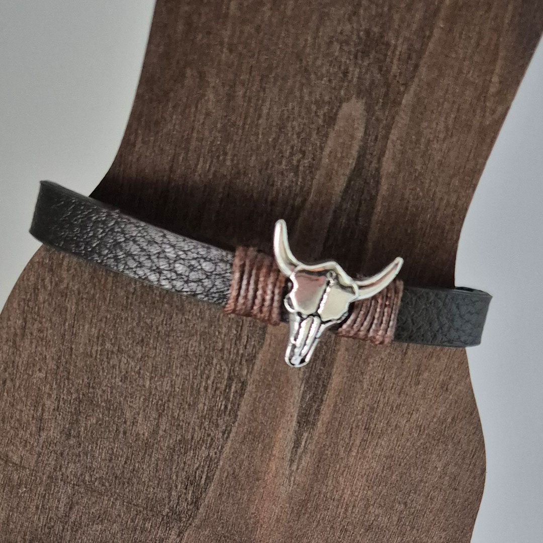 Lederarmband Stierkopf