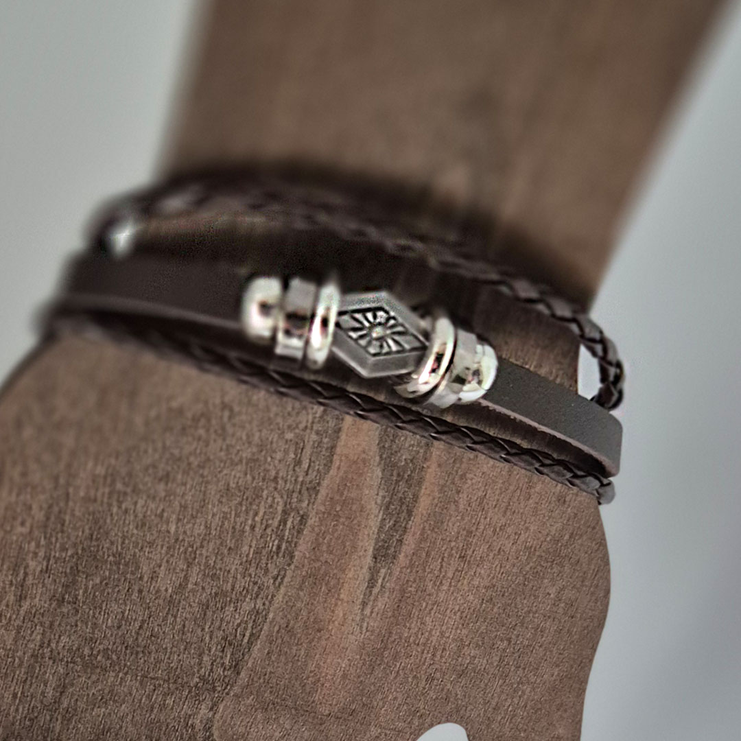 Lederarmband mit Raute