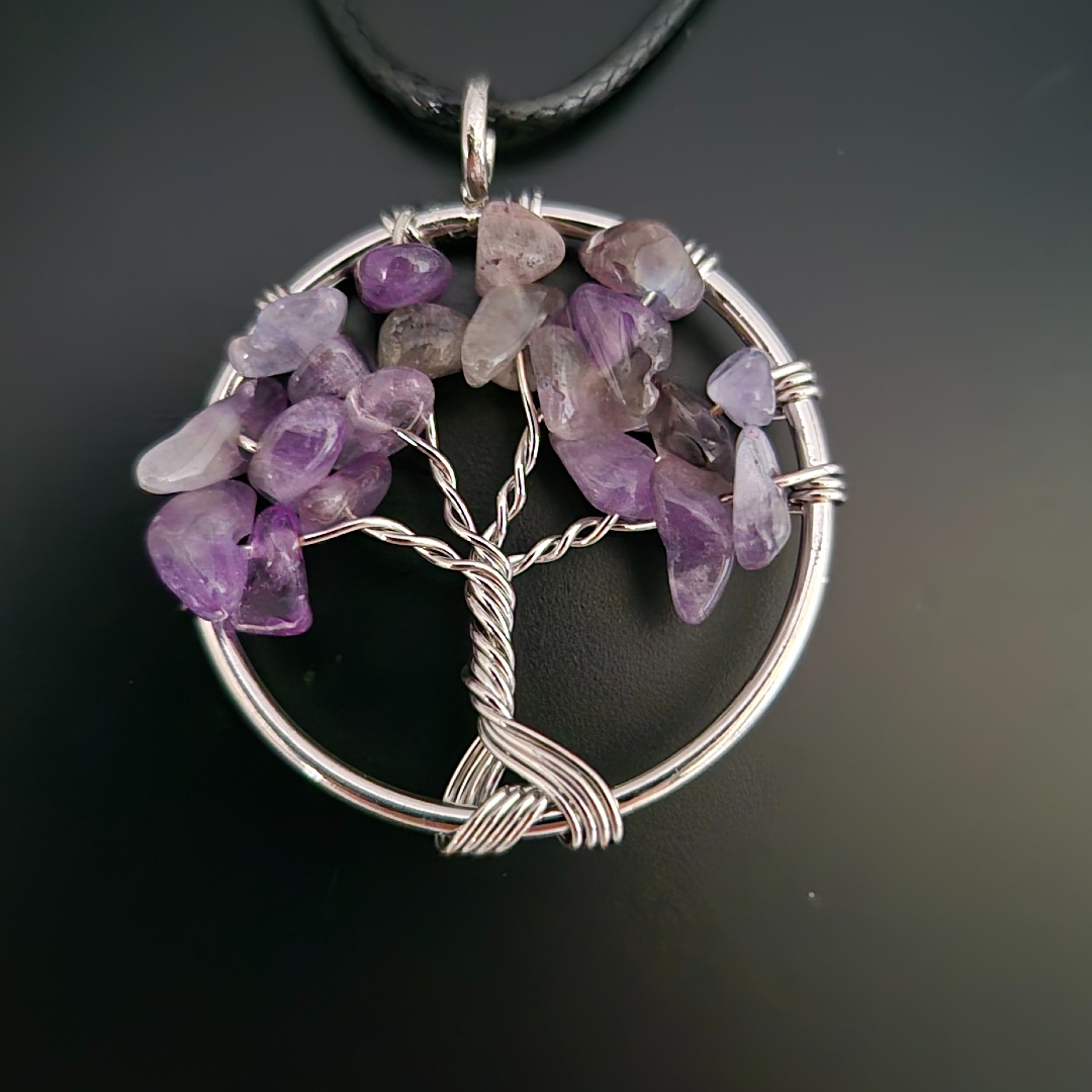 Lebensbaum mit Edelstein Lila