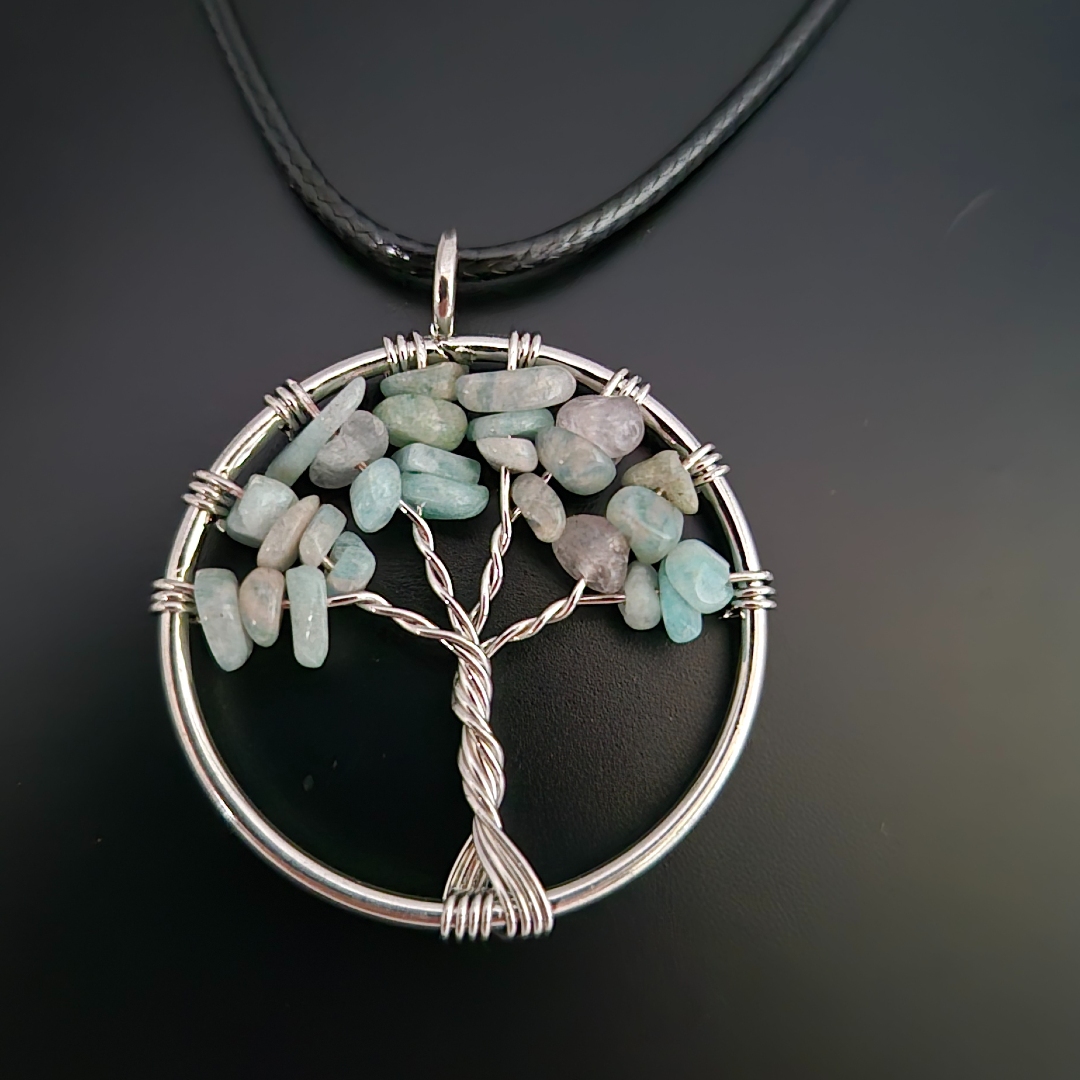 Lebensbaum mit Edelstein Hellgrün