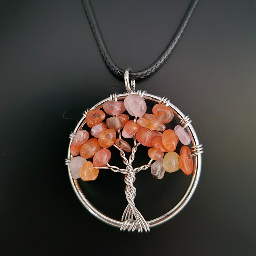 Lebensbaum mit Edelstein Lachs