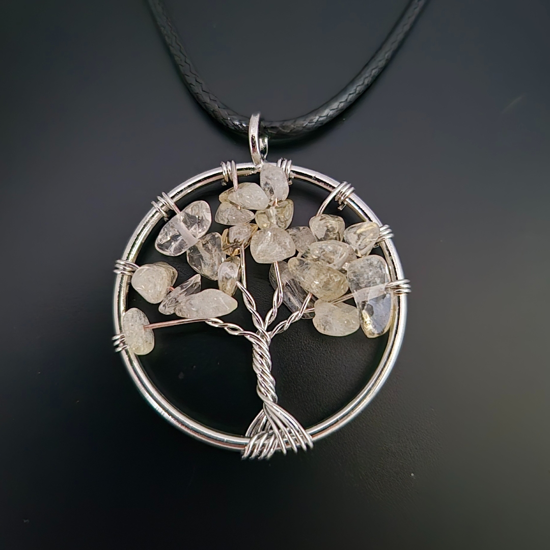 Lebensbaum mit Edelstein Beige