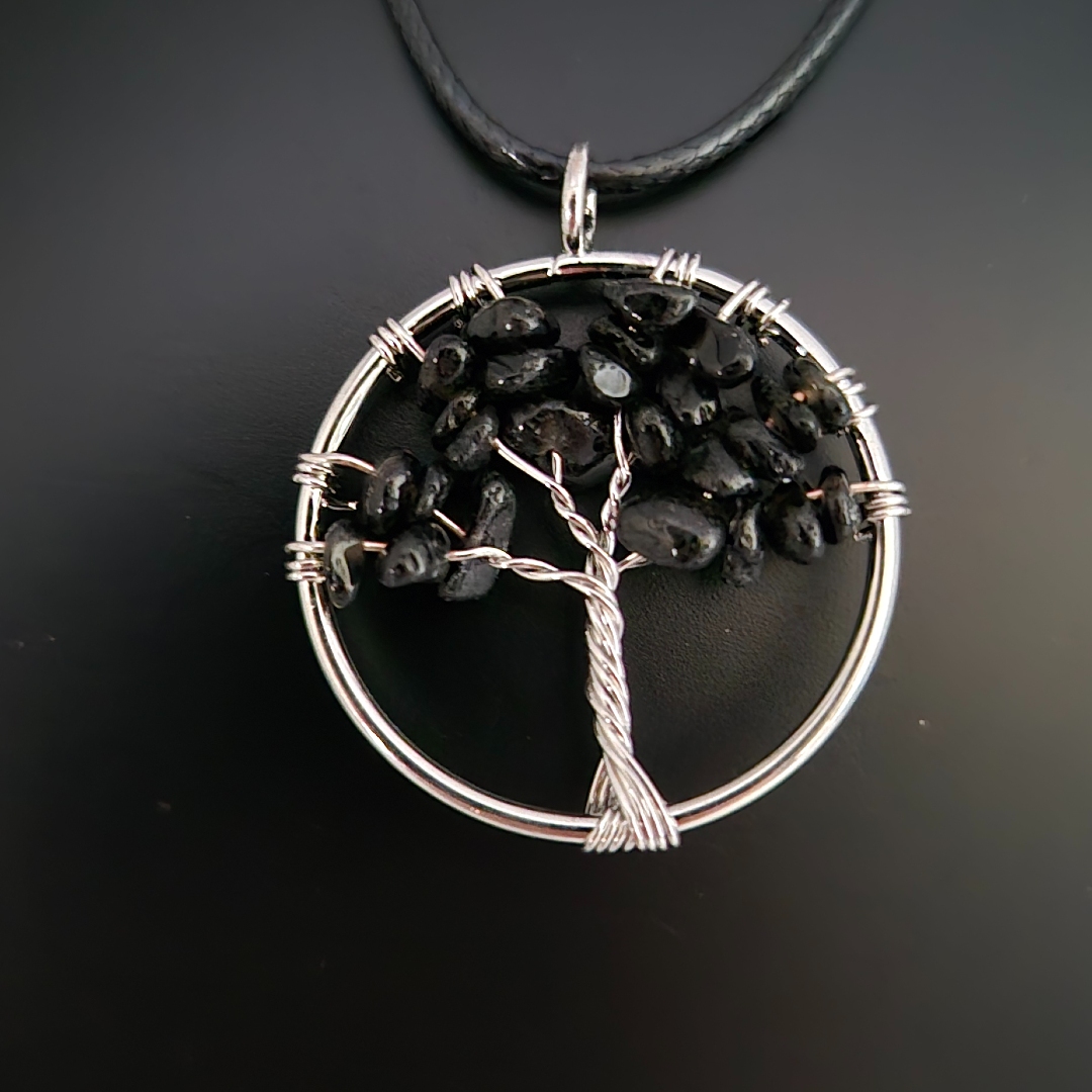 Lebensbaum mit Edelstein Schwarz