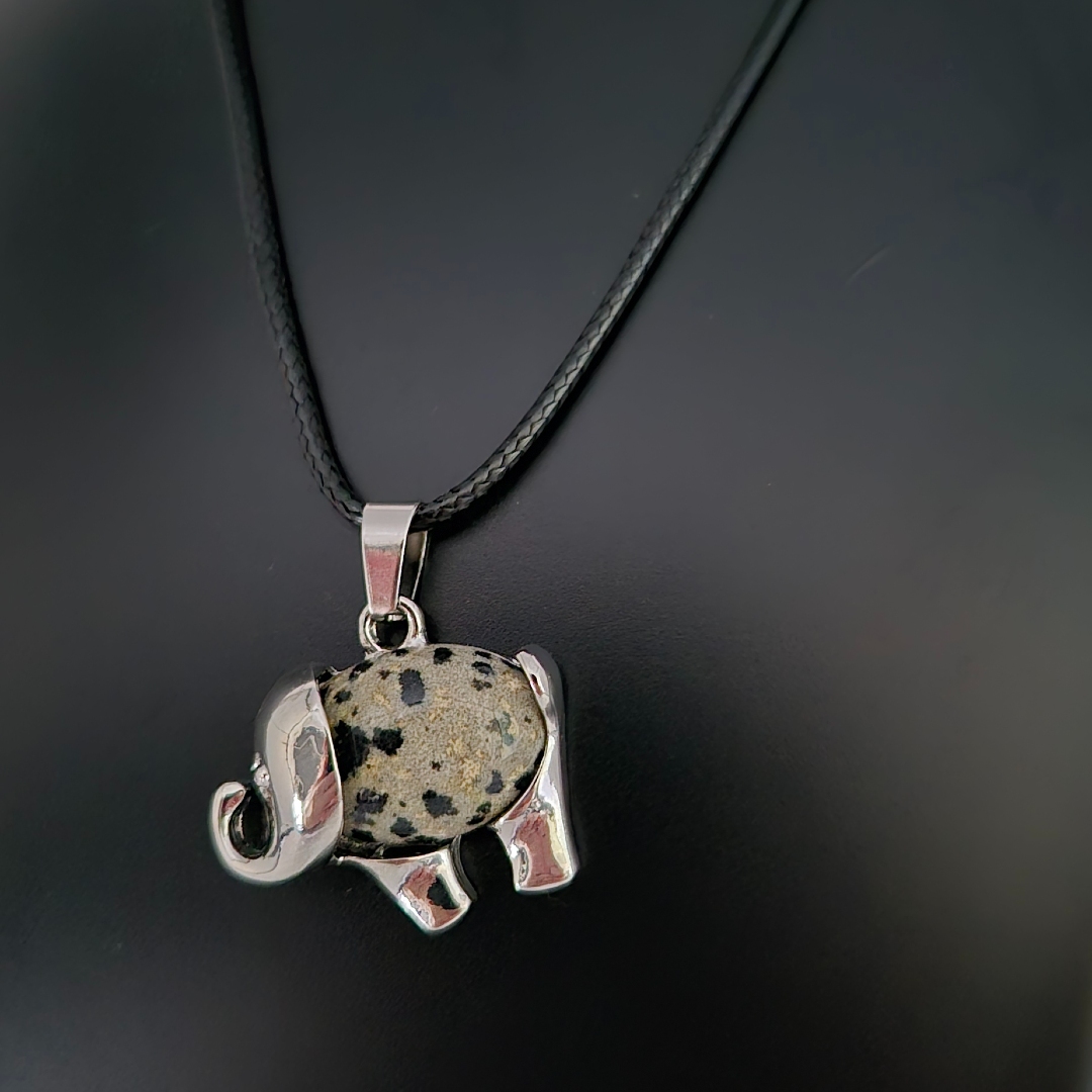 Elefant mit Naturstein Grau-Schwarz