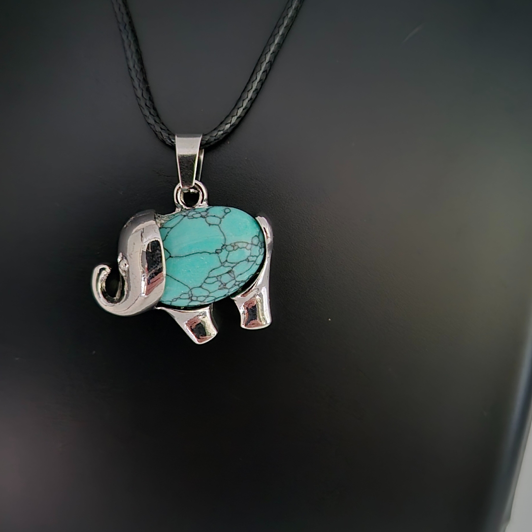 Elefant mit Naturstein Türkis