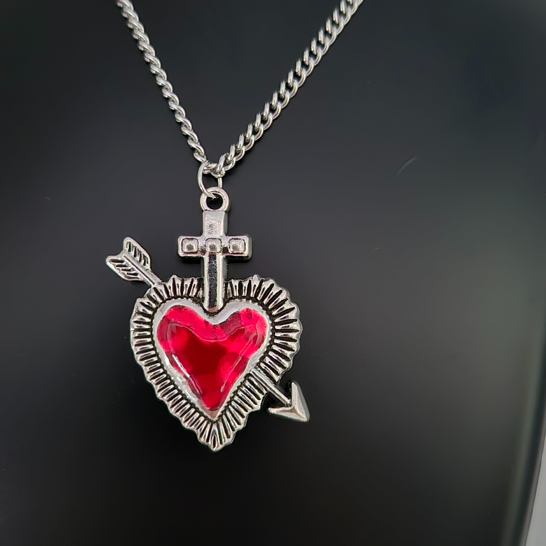 Herz mit Pfeil Emailliert