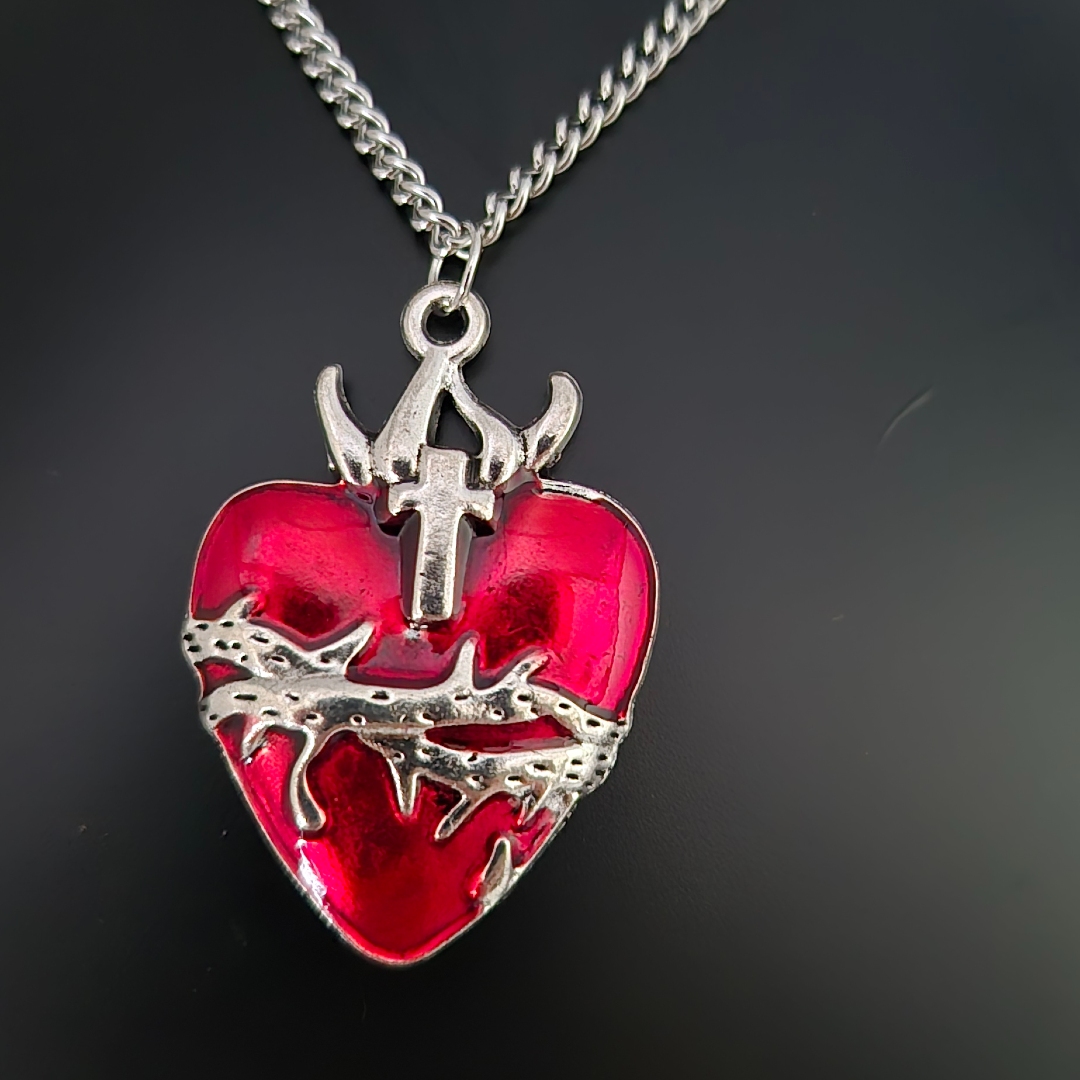 Herz mit Kreuz Emailliert