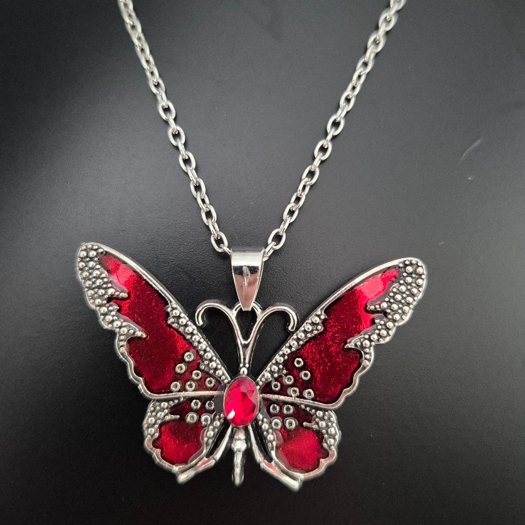 Schmetterling Emailliert Rot