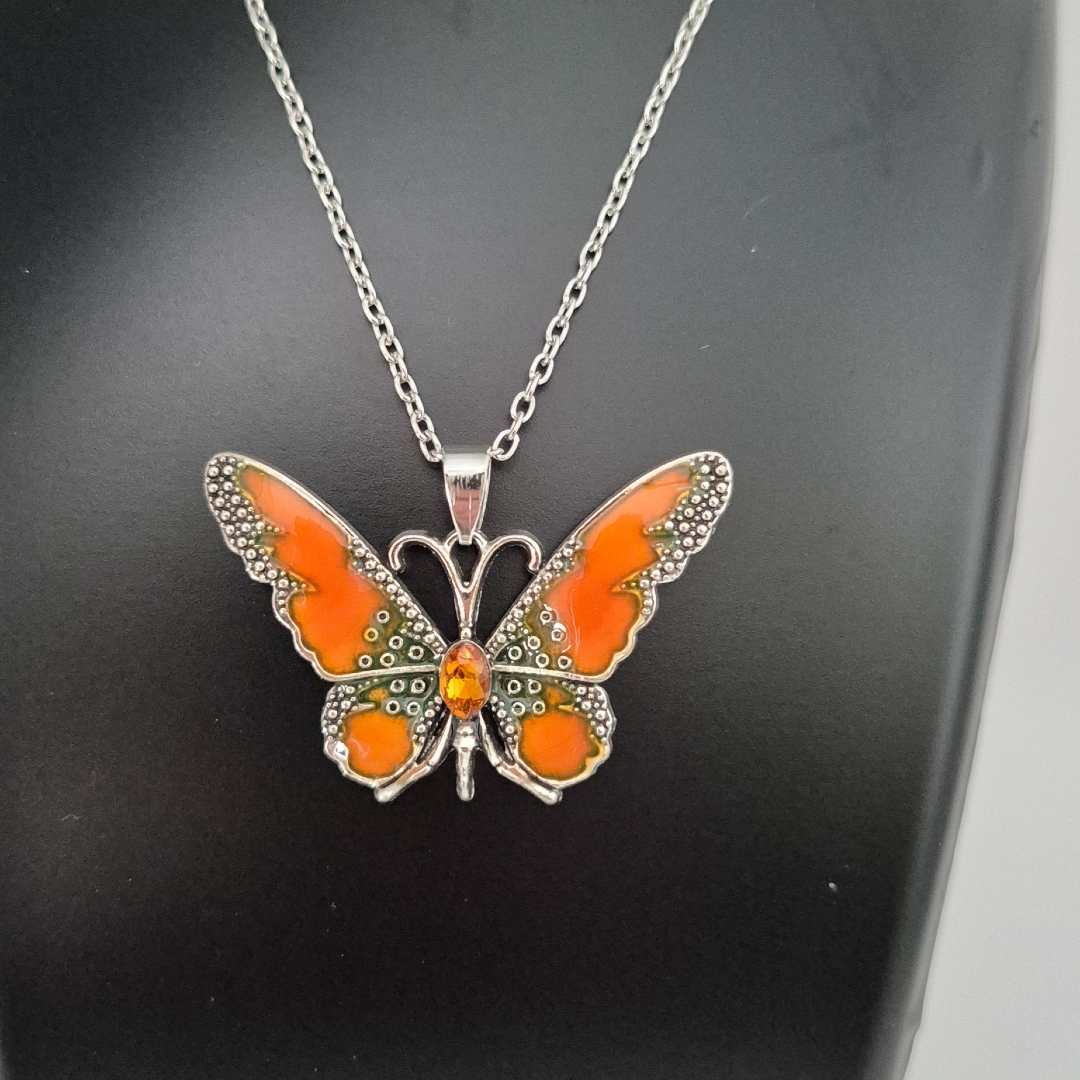 Schmetterling Emailliert Orange