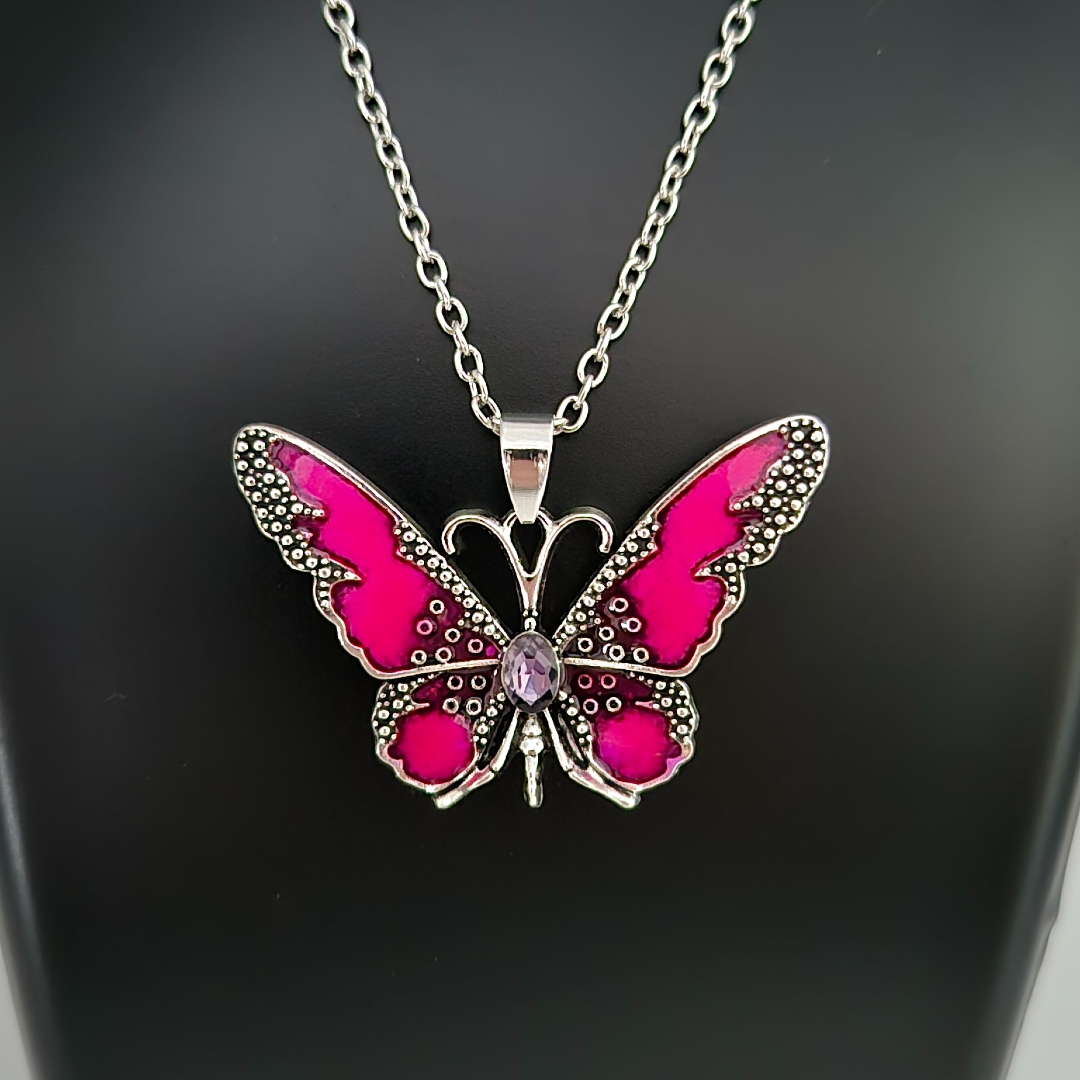 Schmetterling Emailliert Pink