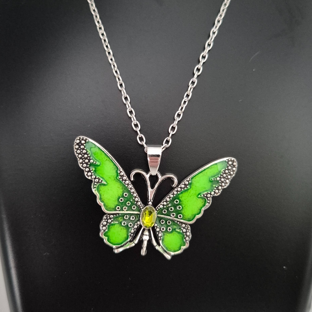 Schmetterling Emailliert Hellgrün