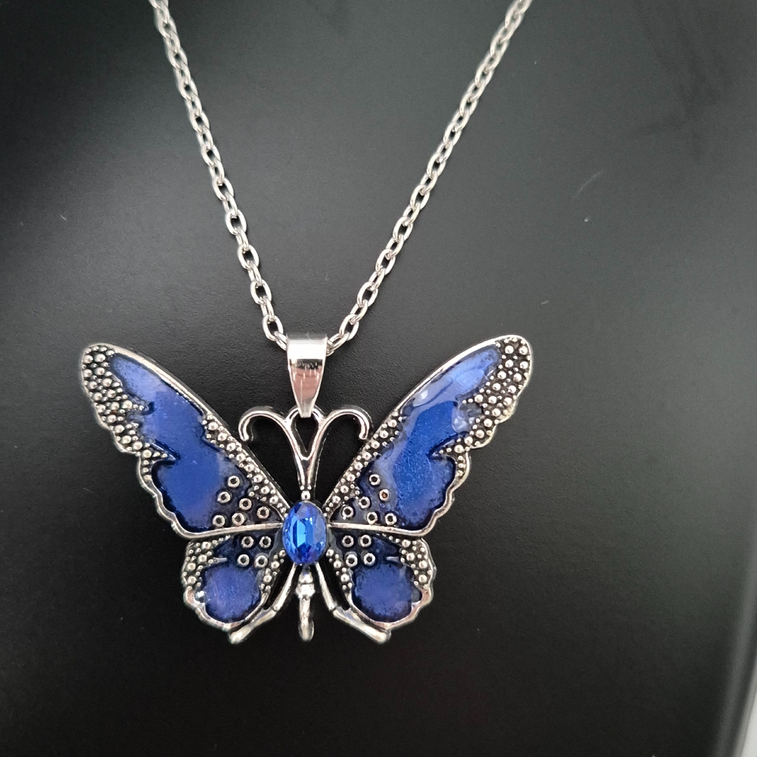 Schmetterling Emailliert Hellblau