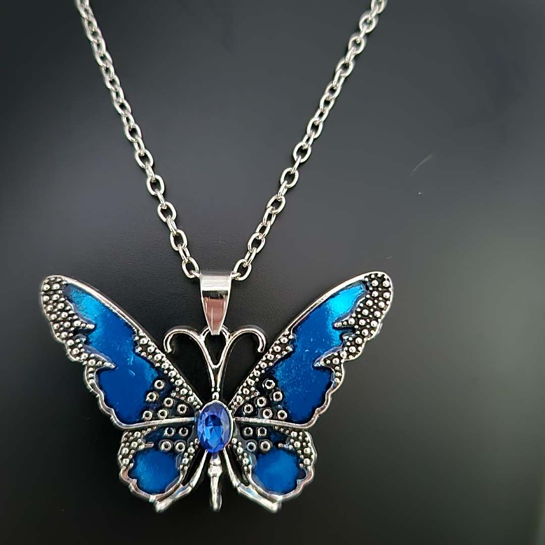 Schmetterling Emailliert Dunkelblau