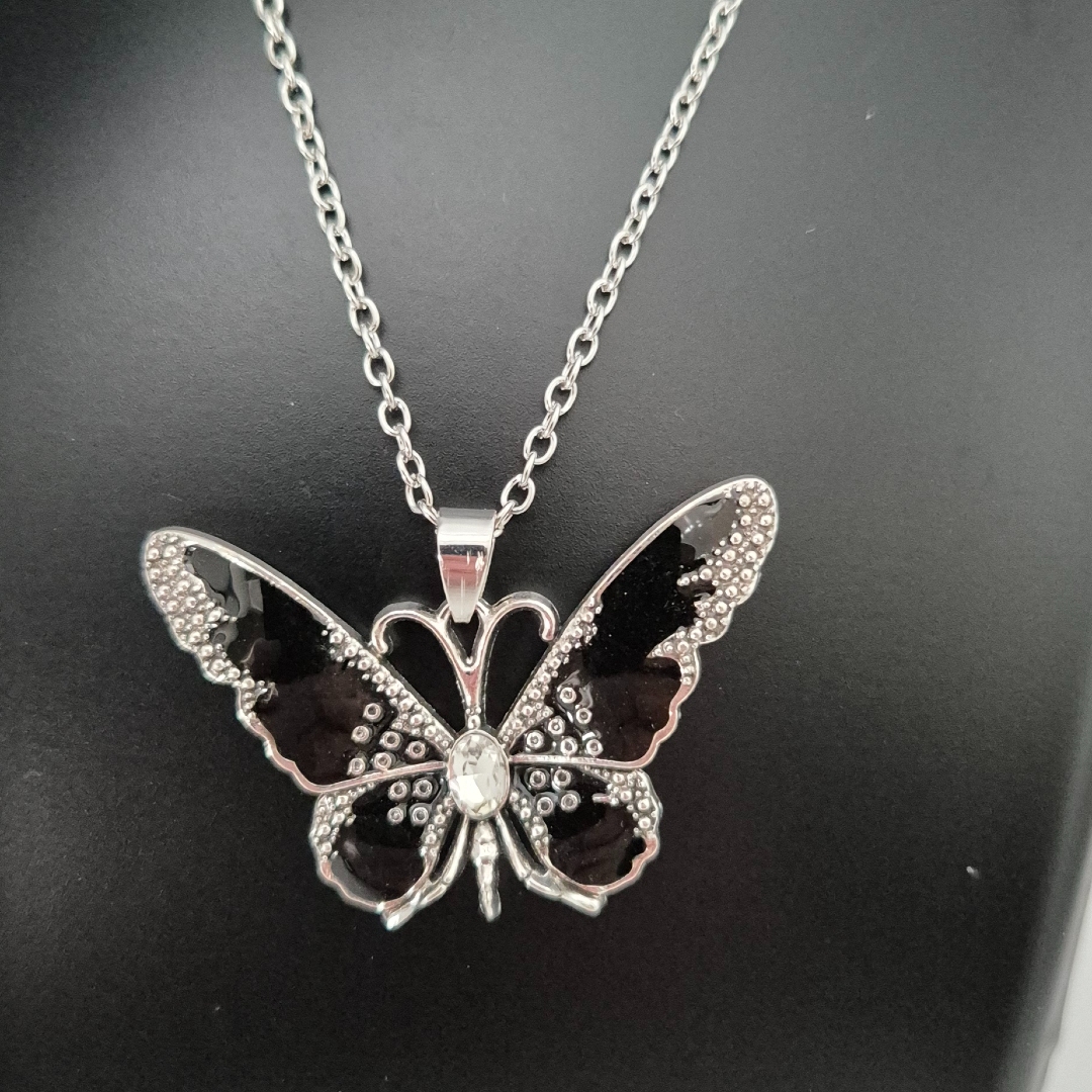 Schmetterling Emailliert Schwarz