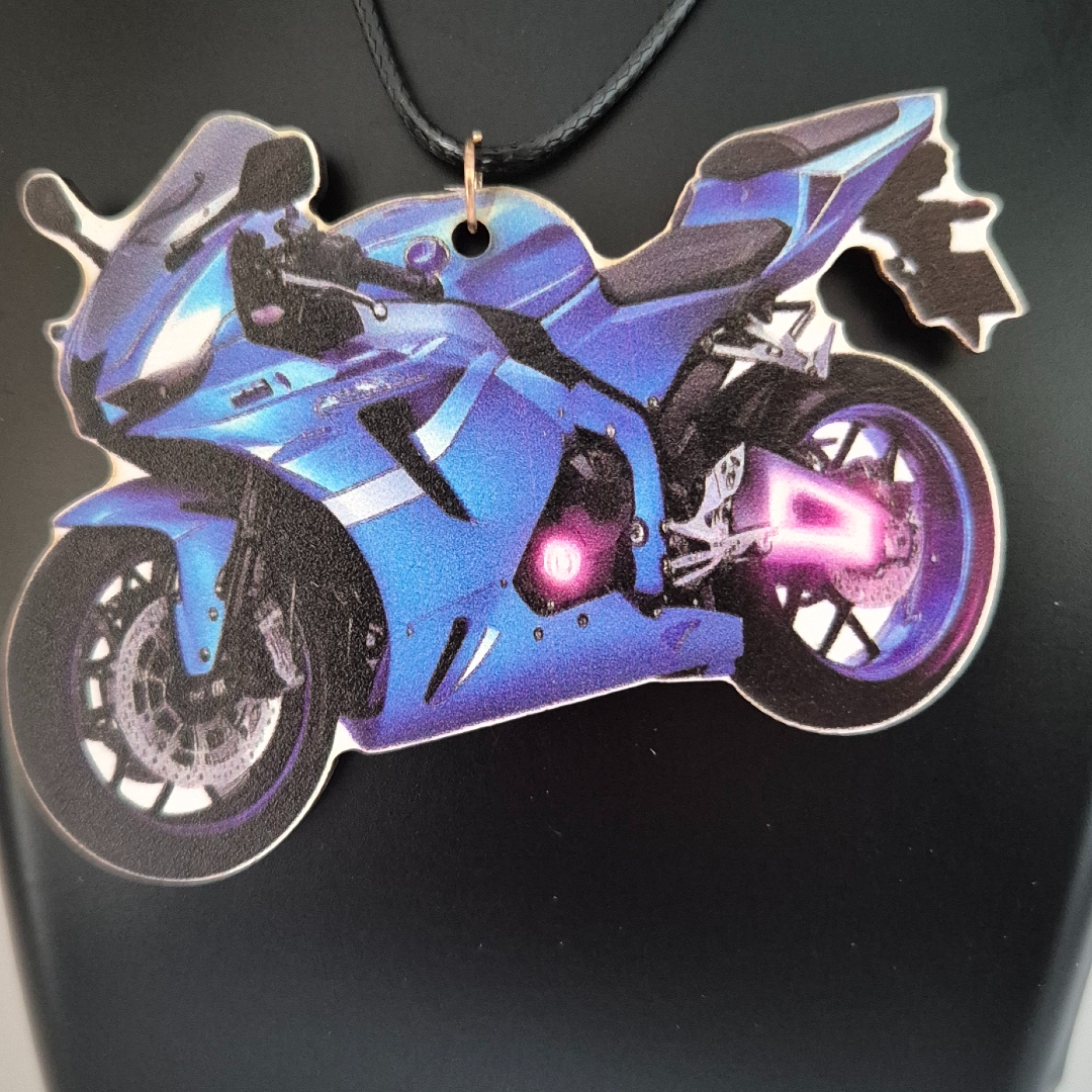 Motorrad - Blau - Holz