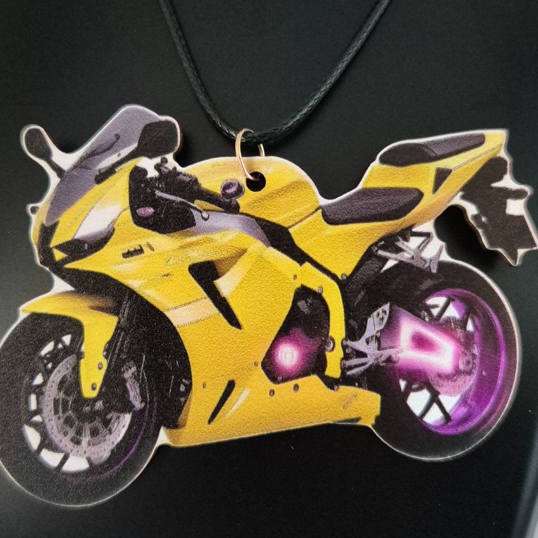 Motorrad - Gelb - Holz