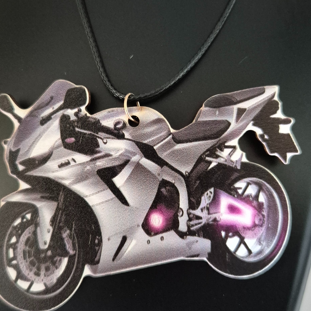 Motorrad - Silber - Holz