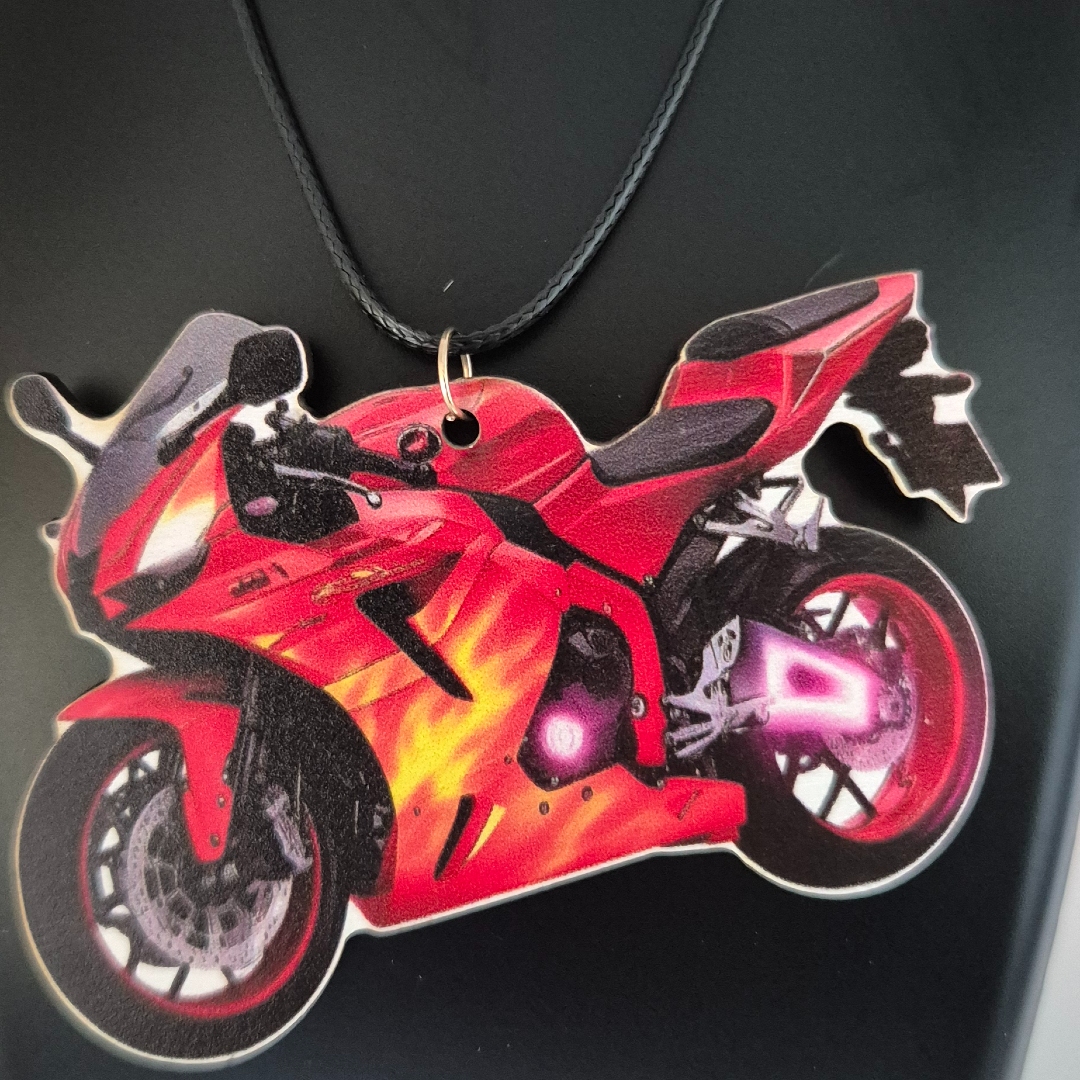 Motorrad - Feuer - Holz