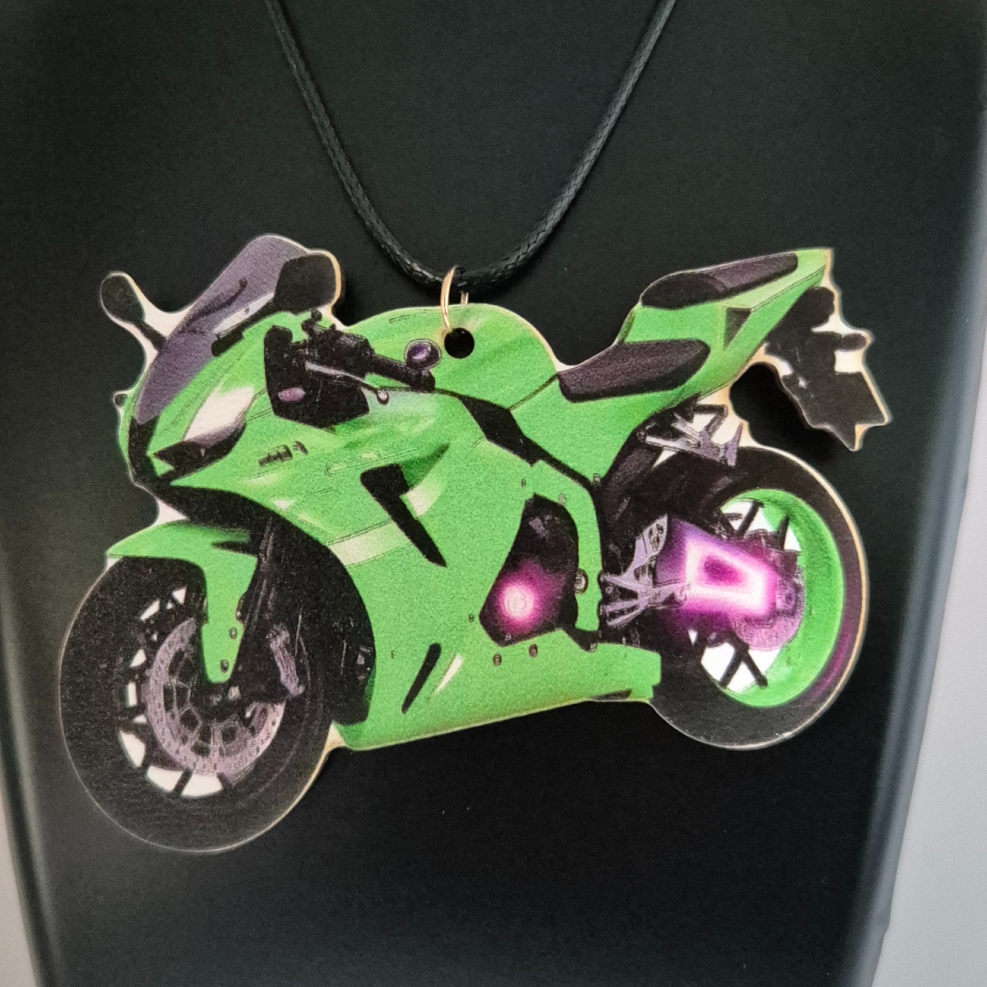 Motorrad - Hellgrün - Holz