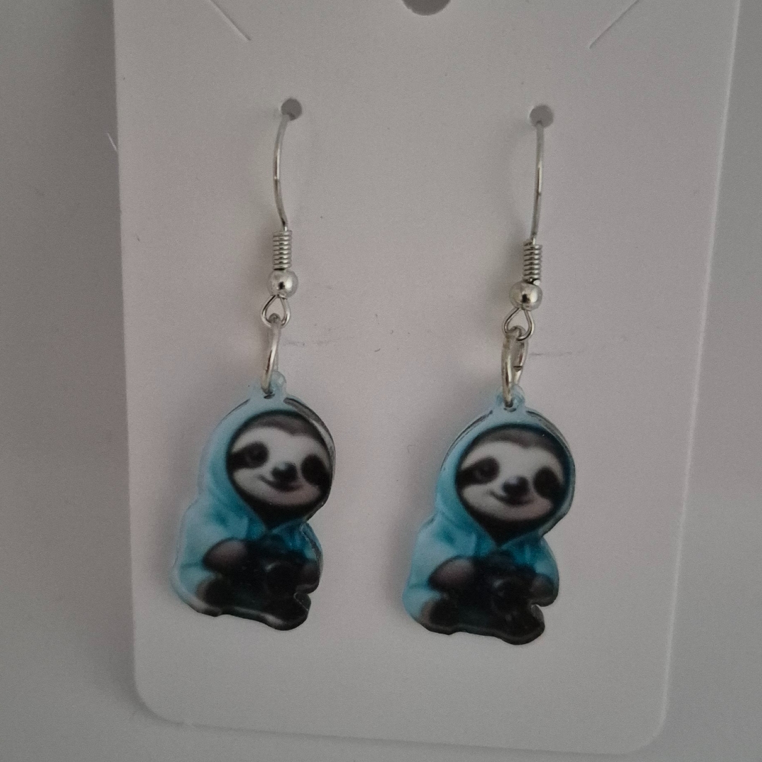 Ohrringe - Koala mit Hoodie - Blau -