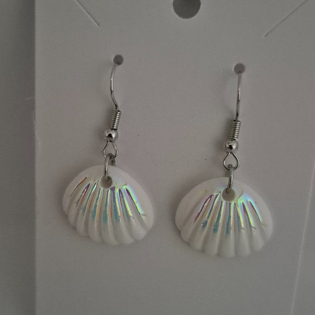 Ohrringe - Muschel - Weiß -