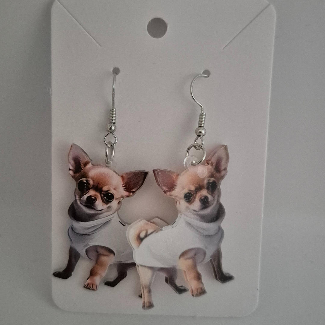 Ohrringe - Hund mit Mantel -