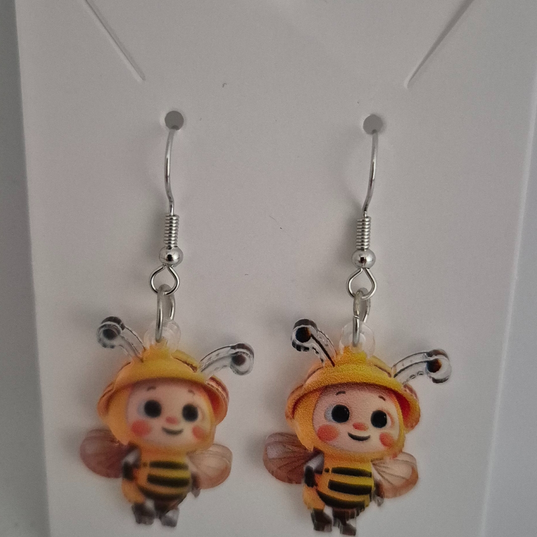 Ohrringe - Biene mit Schwarzen Punkten -