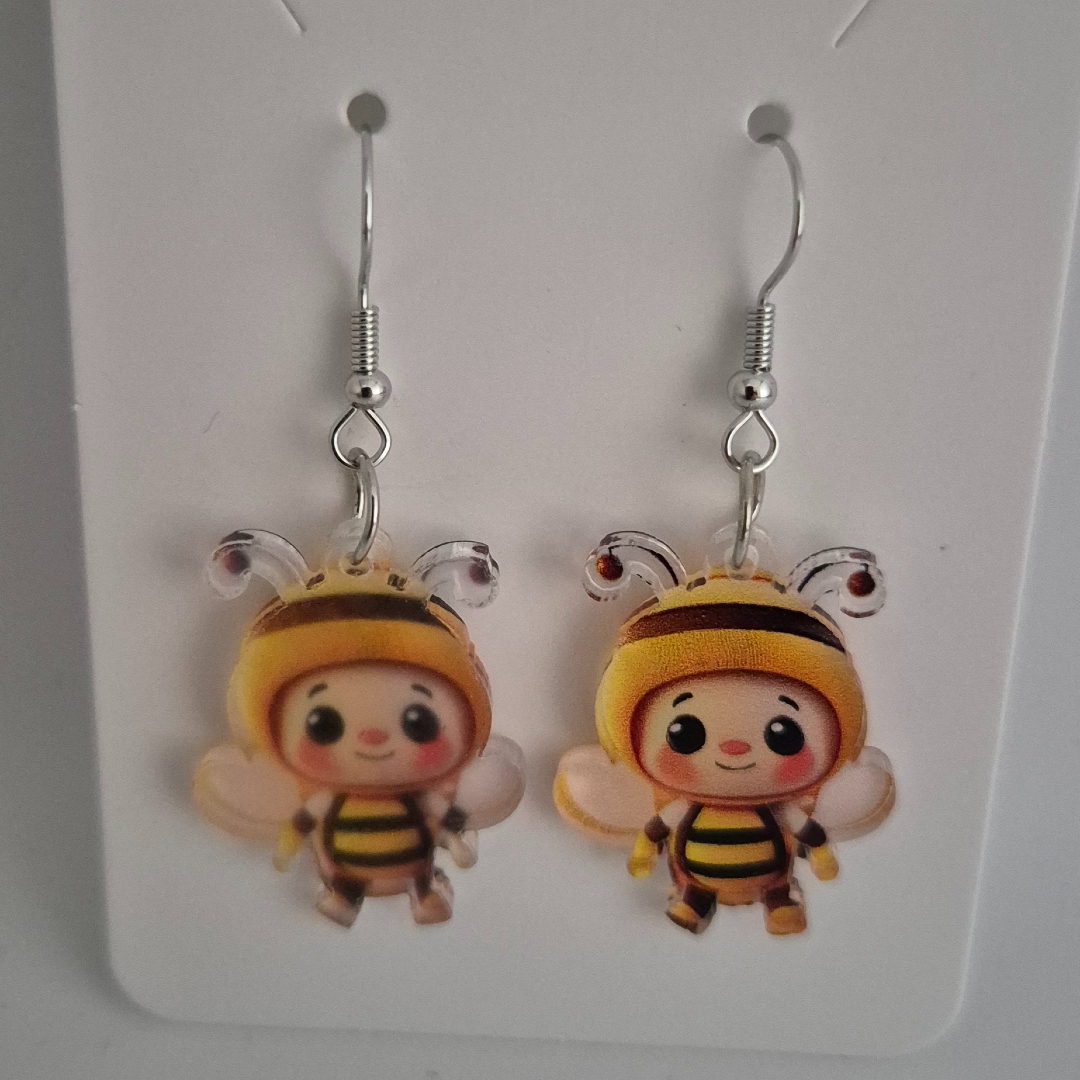 Ohrringe - Biene mit Mütze -