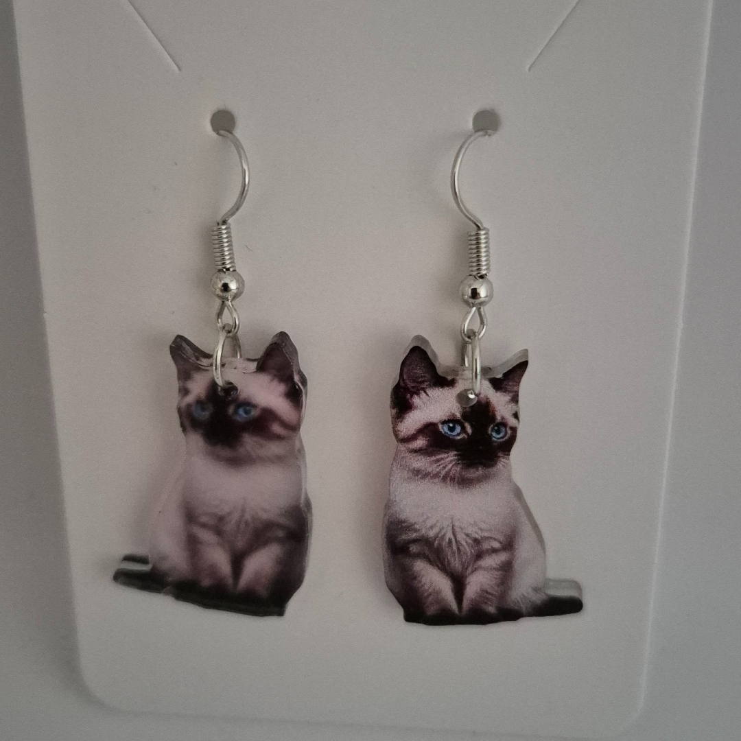 Ohrringe - Katze Siam -