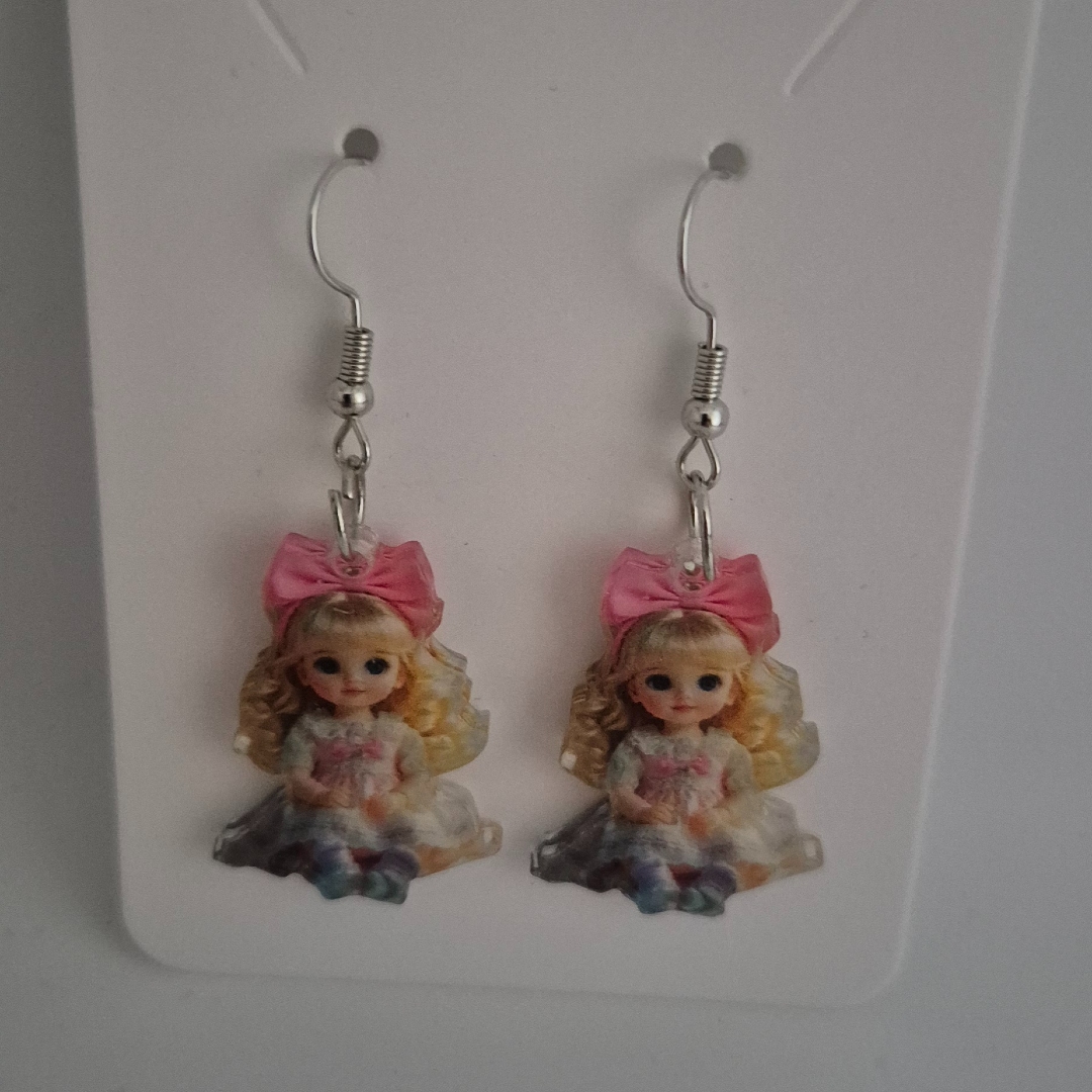 Ohrringe - Puppe mit Schleife -