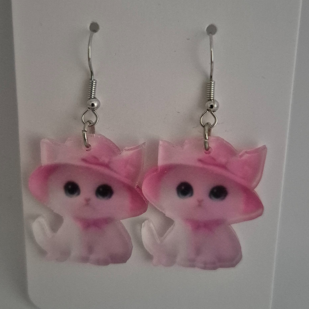Ohrringe - Katze- Rosa -