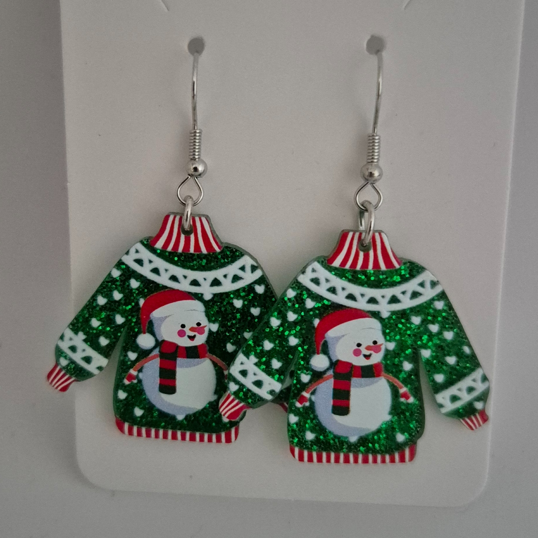 Ohrringe - Pullover Weihnachten -