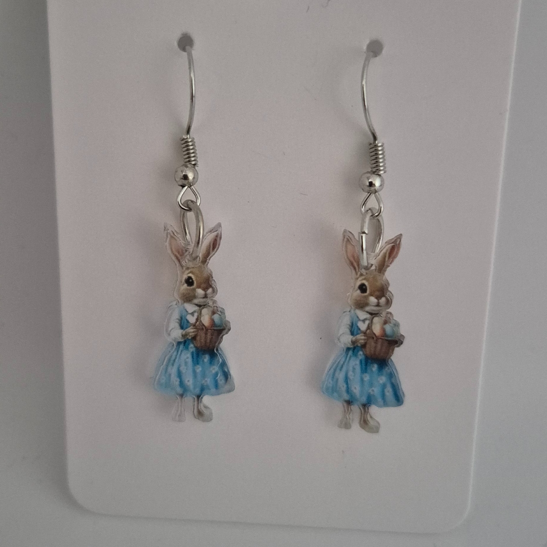 Ohrringe - Hase mit Kleid -