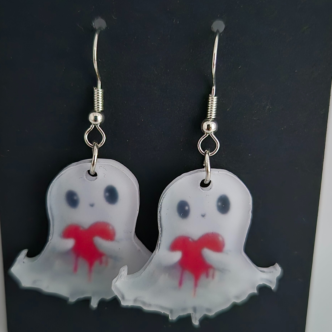 Ohrringe - Geist mit Rotem Herz -