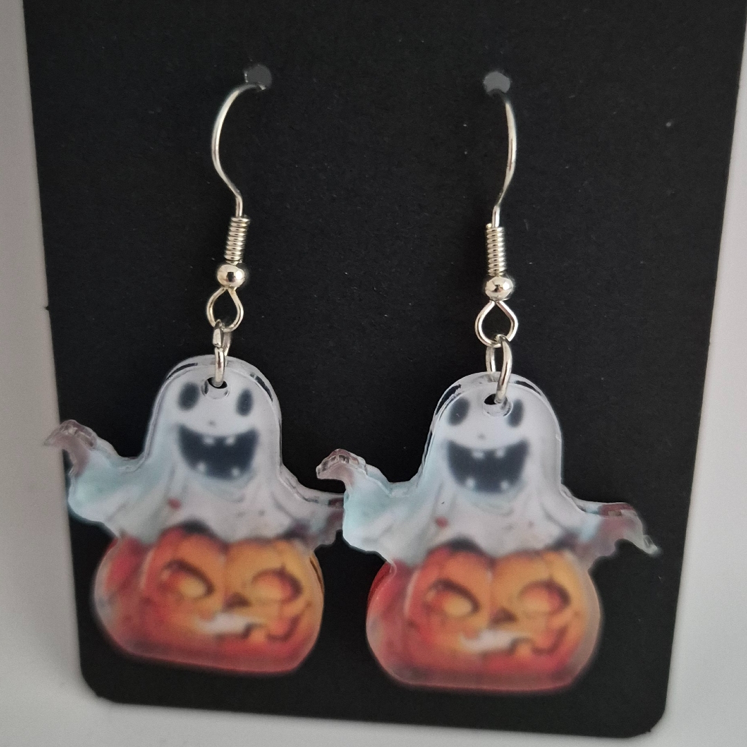 Ohrringe - Geist auf Kürbis -
