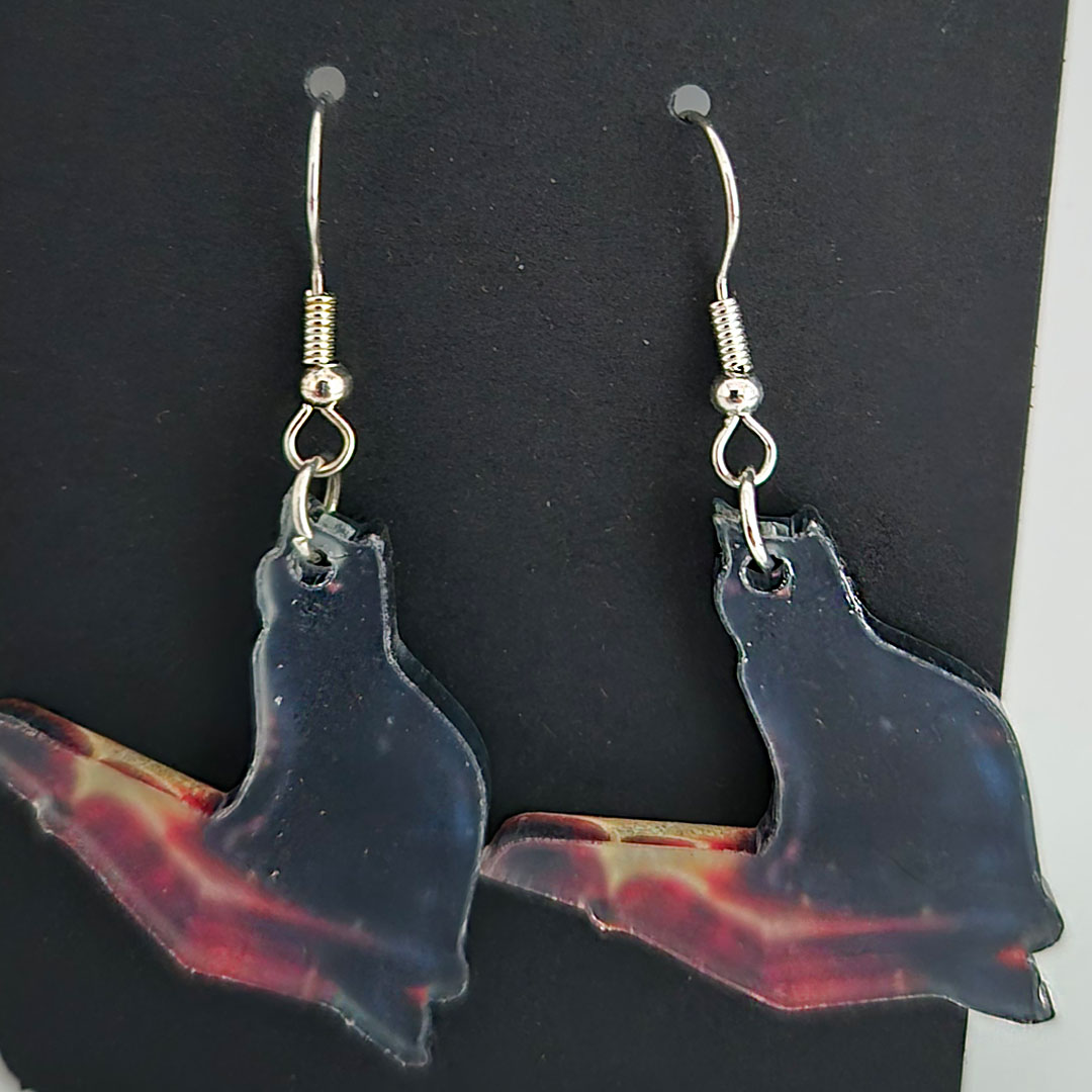 Ohrringe - Katze auf Buch -