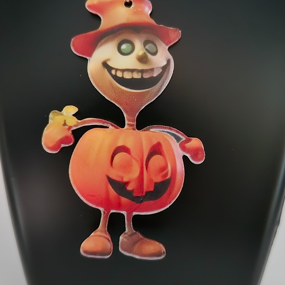 Kürbis mit Hut - Lachend - Holz -