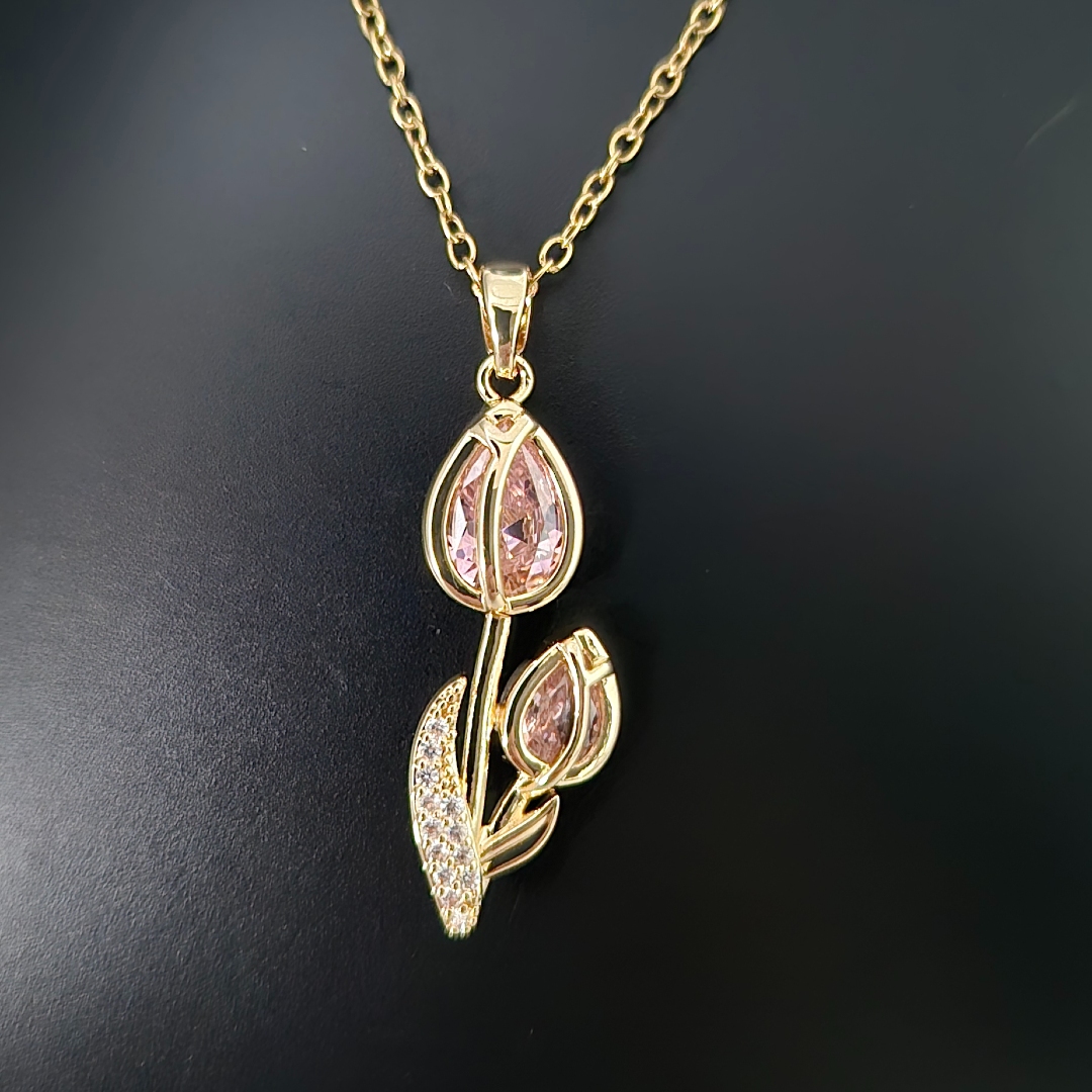 Tulpe mit Stein - Rosa -