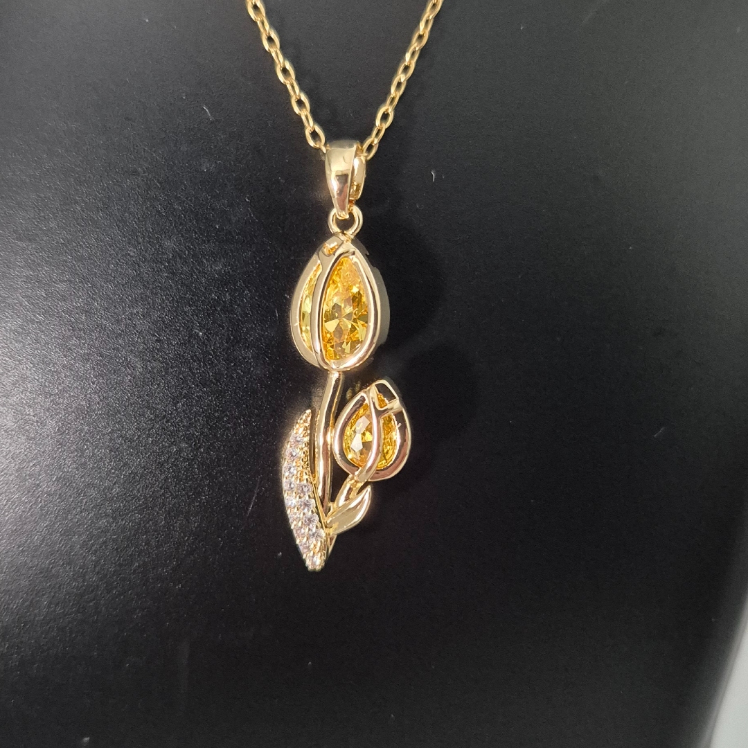 Tulpe mit Stein - Gelb -