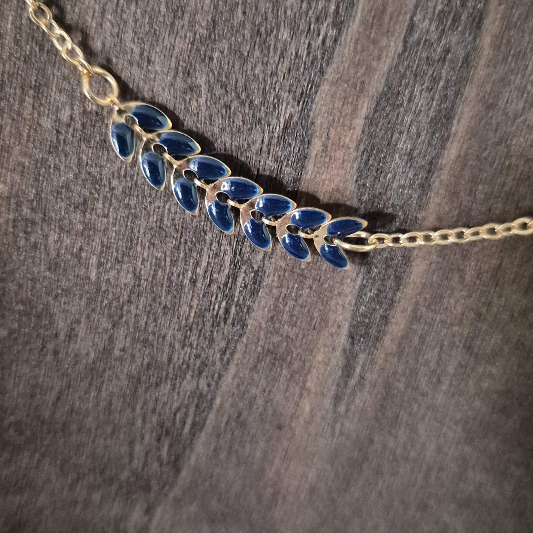 Armband mit Blätter - Blau