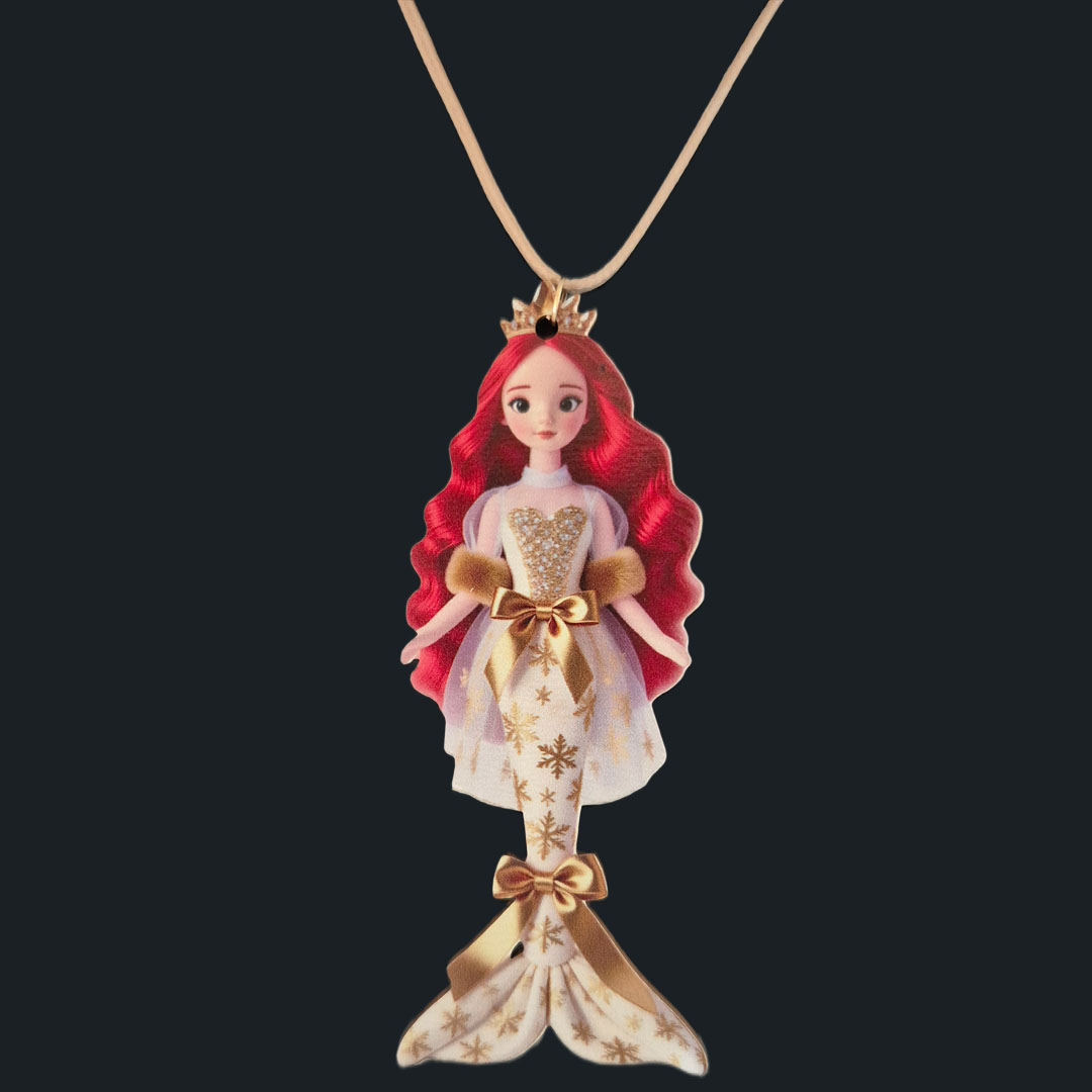 Große Meerjungfrau - Weißes Kleid - Holz