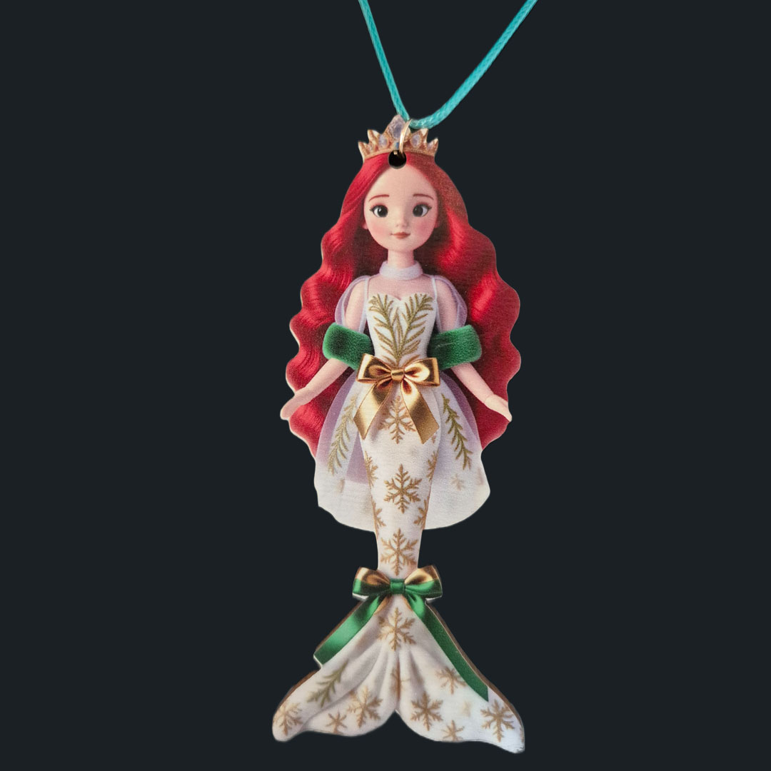 Große Meerjungfrau - Weißes Kleid - Holz